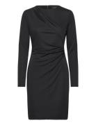 Pleated Stretch Jersey Cocktail Dress Lauren Ralph Lauren Black