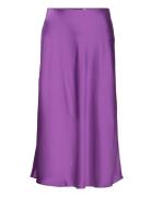 Satin Charmeuse Midi Skirt Lauren Ralph Lauren Purple