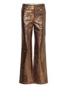 Textured High Waist Pants ROTATE Birger Christensen Gold