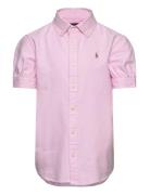 Cotton Oxford Short-Sleeve Shirt Ralph Lauren Kids Pink