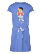 Polo Bear Cotton Jersey Dress Ralph Lauren Kids Blue