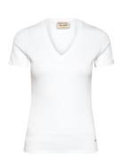 Mmnicole V-Ss Rib Tee MOS MOSH White