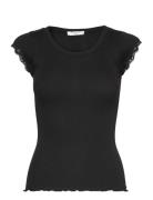 Short Sleeve Top W/ Lace Rosemunde Black