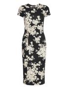 Floral Jersey Twist-Front Midi Dress Lauren Ralph Lauren Black