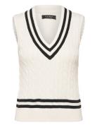 Cable-Knit Cotton Cricket Sweater Vest Lauren Ralph Lauren Cream