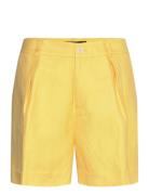 Pleated Linen-Blend Twill Short Lauren Ralph Lauren Yellow