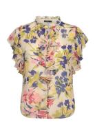 Floral Ruffle-Trim Georgette Blouse Lauren Ralph Lauren Patterned