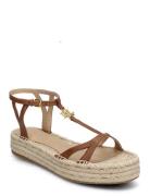 Payton Burnished Leather Espadrille Lauren Ralph Lauren Beige