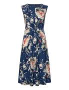 Floral Twist-Front Stretch Jersey Dress Lauren Ralph Lauren Navy