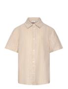 Shirt Ss Linen Blend Lindex Beige