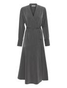 Joellegz Mel. Pinstripe Wrap Dress Gestuz Grey