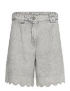 Scallop Edge Denim Shorts Stella Nova Grey