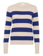 Kalizza Striped Knit Pullover Kaffe Navy