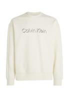 Shadow Embossed Logo Sweatshirt Calvin Klein Cream