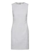 Wool Blend Shift Dress Calvin Klein Grey