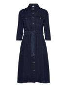 Dnm Midi Belted Dress Cler Tommy Hilfiger Blue