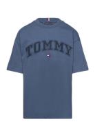 Varsity Embroidery Tee Ss Tommy Hilfiger Blue