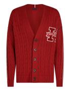 Rwb Contrast Cable Cardigan Tommy Hilfiger Red