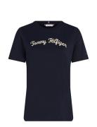 Reg Script C-Nk Ss Tommy Hilfiger Navy