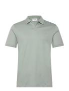 Smooth Cotton Open Placket Polo Calvin Klein Green