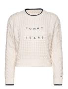 Tjw Bubble Cable Flag Crew Tommy Jeans Cream