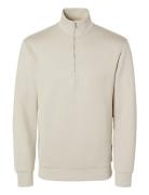 Slhemanuel Soft Zip High Neck Sweat Noos Selected Homme Cream