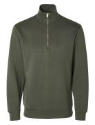 Slhemanuel Soft Zip High Neck Sweat Noos Selected Homme Khaki