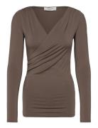 Rwsbillie Ls V-Neck Rosemunde Brown