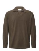 V-Neck Jacquard Polo L/S Lindbergh Green