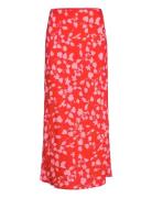 Printed Long Skirt Mango Red