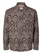 Slh-Jacquard Overshirt Ls Selected Homme Brown