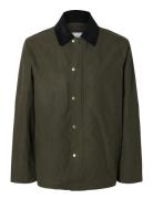 Slhwalter Waxed Cotton Jkt Noos Selected Homme Khaki