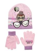 Bonnet & Gloves L.O.L Pink