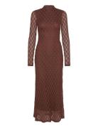 Ola Long Sleeve Midi Dress Bardot Brown