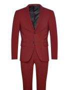 Plain Mens Suit - Normal Length Lindbergh Burgundy