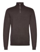 Half Zip Mélange Knit Lindbergh Brown