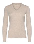 Dagnaiw Melange V-Neck Ls InWear Beige