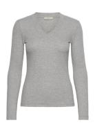 Dagnaiw Melange V-Neck Ls InWear Grey