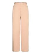 Flowy Straight-Fit Trousers Mango Beige