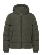 Hooded Sports Puffer Jacket Superdry Khaki