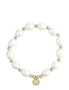 Pearl Elastic Bracelet Bud To Rose White