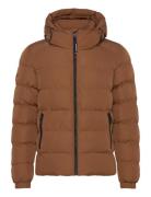 Hooded Sports Puffer Jacket Superdry Brown