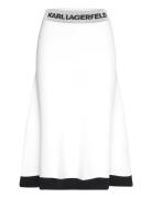 Flared Knit Skirt Karl Lagerfeld White