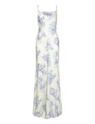 Eliza Tie Back Slip Maxi Dress Malina Blue