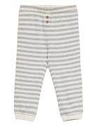 Striped Cotton Trousers Mango Grey