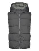 Quilted Gilet With Hood Mango Grey