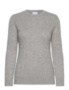 O-Neck Cable Sweater Davida Cashmere Grey