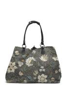 Weekend Bag Black Flower Linen Ceannis Patterned