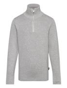 Jprblamilano Stitch Knit Half Zip Jnr Jack & J S Grey