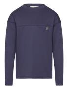 Long Sleeve Cotton T-Shirt Mango Navy